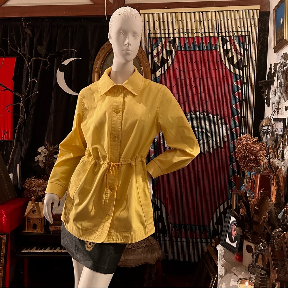 Ladies’ Vintage 80s Lemon Yellow LONDON FOG Short Trench Coat sz S